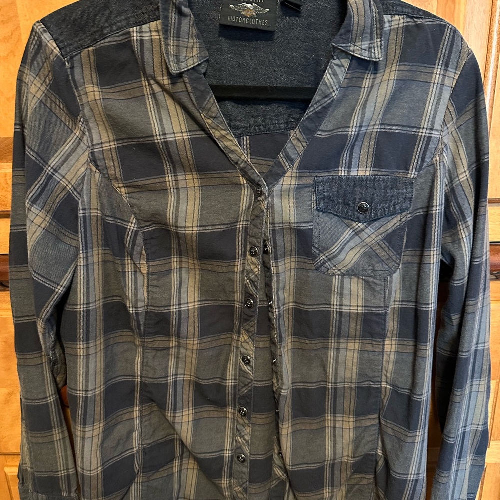 Harley Davidson plaid  long sleeve shirt